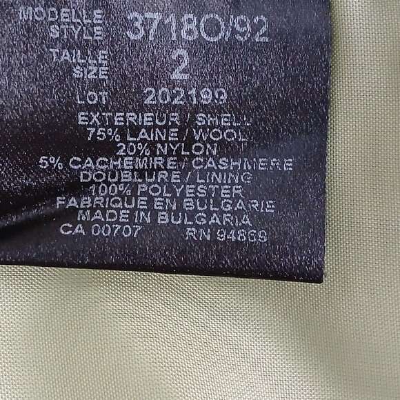 TRIBAL BRAND PISTACHIO GREEN WOOL\NYLON\CASHMERE BLEND COAT, SIZE 2,WOMENS - Picture 9 of 13